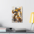 Metallic bumblebee transformers canvas art with hanging hardware.