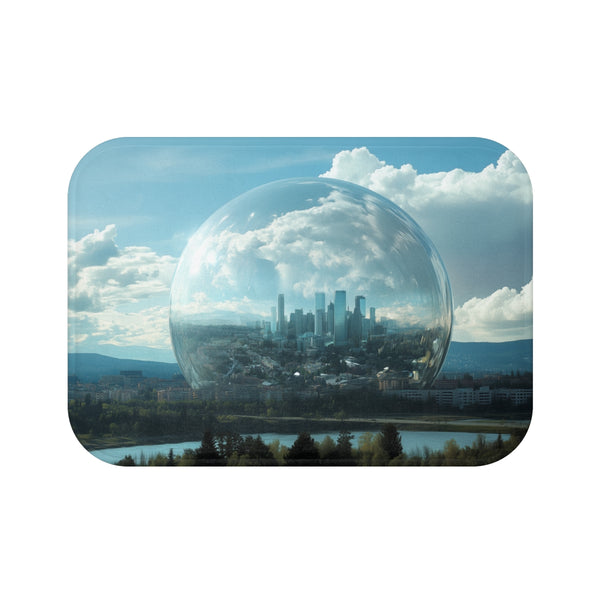 Transparent City Bath Mat Encased