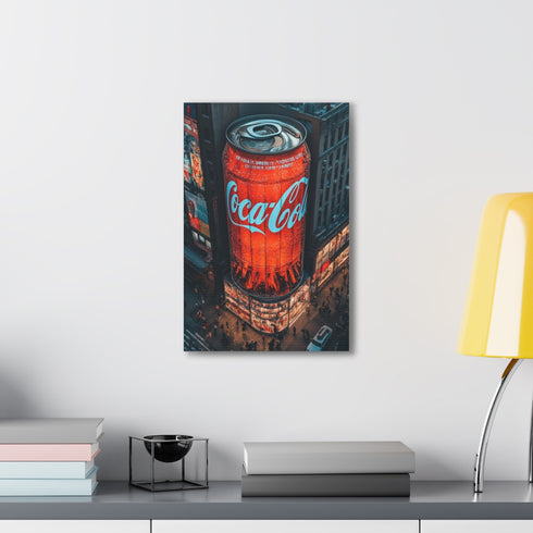 Transparent Coca Cola Colossus Canvas vibrant pop art statement piece.