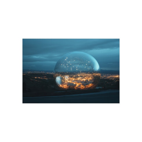 Transparent Meteor Encases City Poster