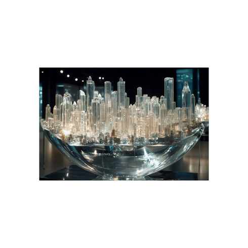 Transparent Meteor Engulfs City Skyline