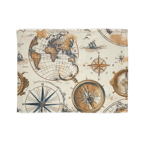 "Travel the World in Style" Vintage Maps Bed Cover