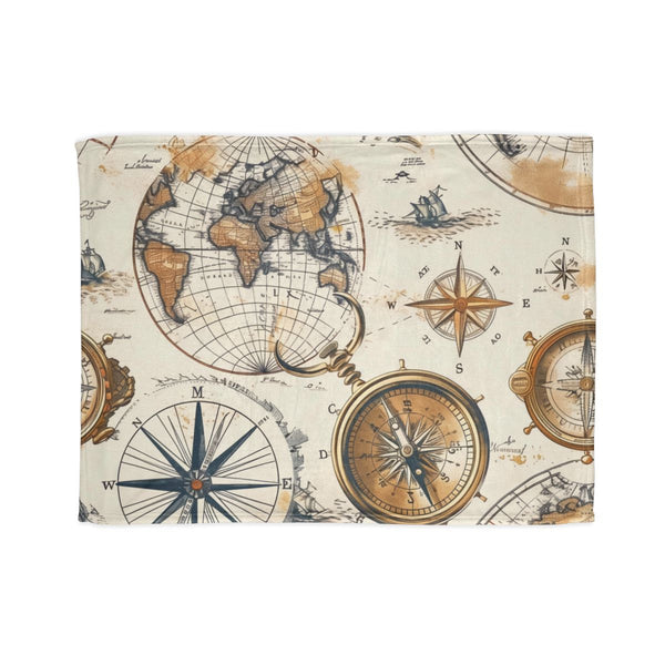 "Travel the World in Style" Vintage Maps Bed Cover