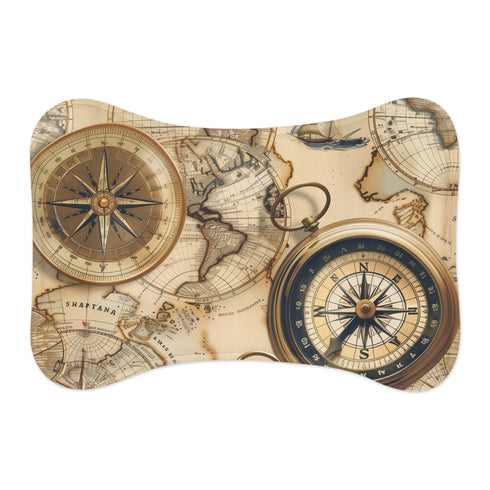 Traveling Paws: Vintage Maps Pet Mat