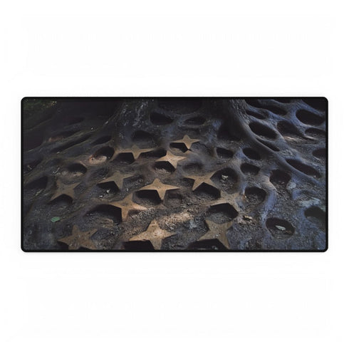 Tree Roots Growing into Star Patterns — XL & XXL Desk Mat — Full Top-Down Artwork View