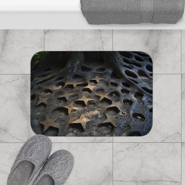 Tree Roots Growing Into Star Patterns ā Memory Foam Bath Mat ā Modern Bathroom Floor Lifestyle View
