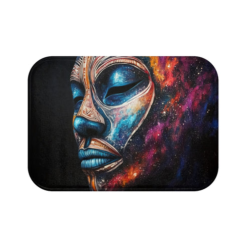 Tribal Mask Galaxy Bath Mat