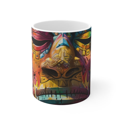 "Tribal Neon Mask Coffee Mug"