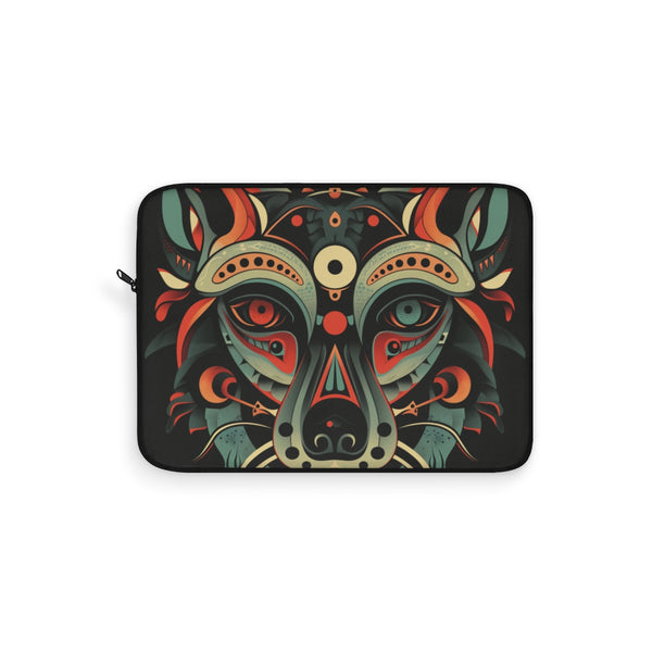"Tribal Totem Laptop Sleeve: Wild Protection"