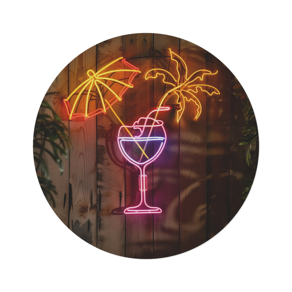 "Tropical Cocktail Neon Sign Rug"