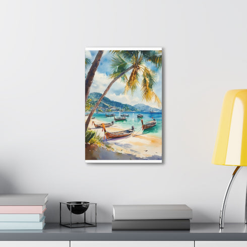 Tropical splendor canvas print of sunny Phuket beach in Thailand.