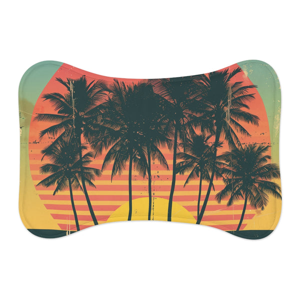 "Tropical Sunset Palm Tree Mat"