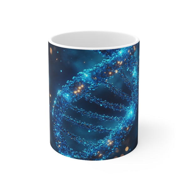 "Turquoise DNA Glass Coffee Mug"