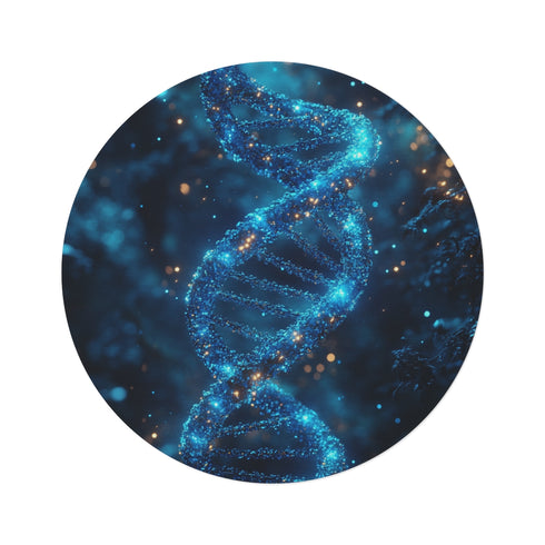 "Turquoise Glass DNA Helix Rug"