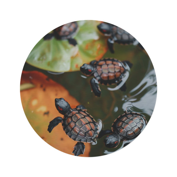 "Turtle Haven Round Rug"