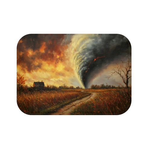 "Twister-Inspired Tornado Bath Mat"