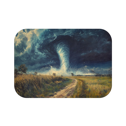 "Twisting Tornado Painted Bath Mat"