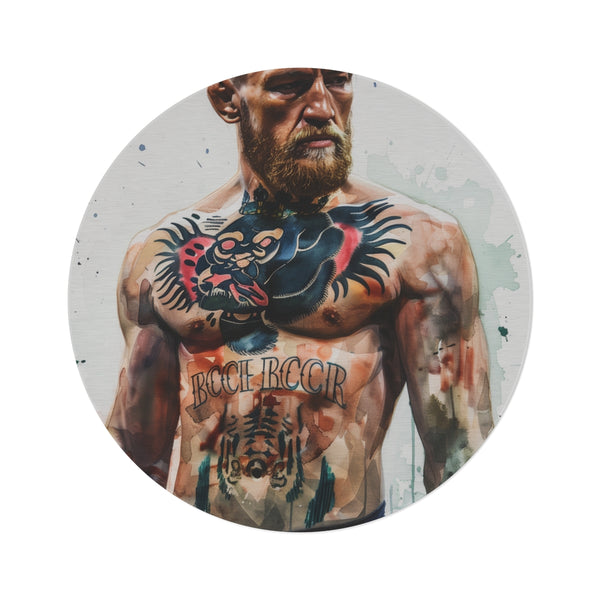 "UFC Watercolor Conor McGregor Round Rug"