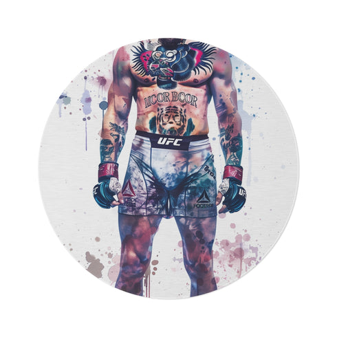 "Ultimate Fighter Round Rug: Conor McGregor UFC Watercolor"