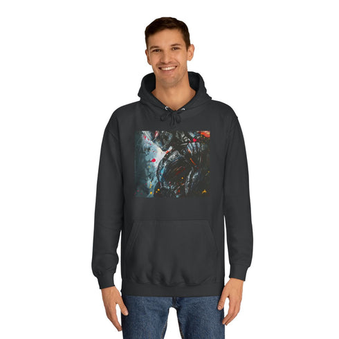 Ultron Painting Graphic Unisex College Hoodie - Lifestyle Model View