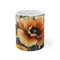 "Undead Blooms Coffee Mug: Retro Chic for Your Morning Ritual"