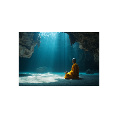 Underwater Cave Monk Meditation Journey