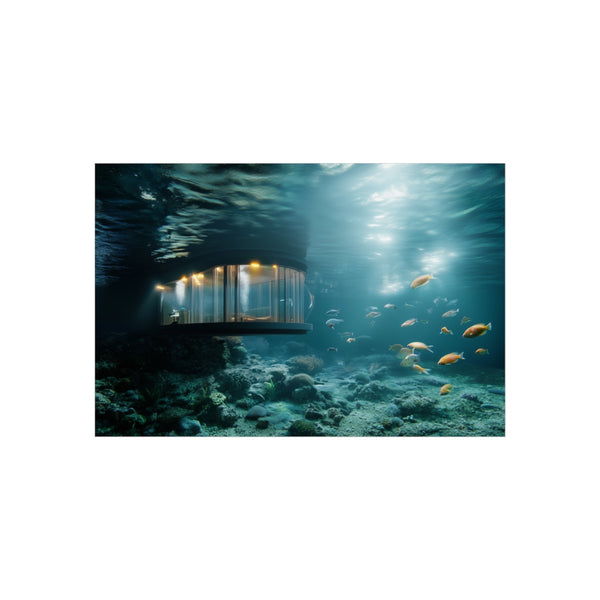 Underwater Observatory with Illuminated Fish