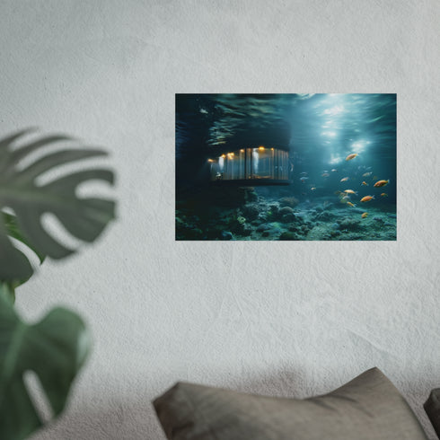 Underwater Observatory with Illuminated Fish