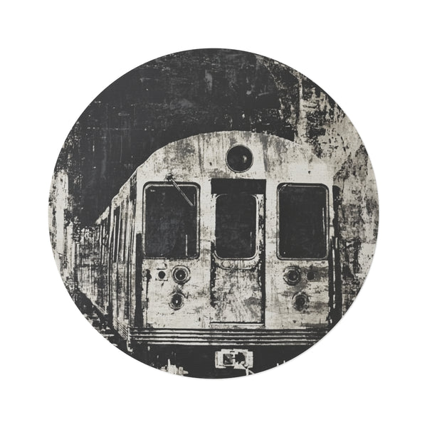 "Underwater Train Cave Round Rug"