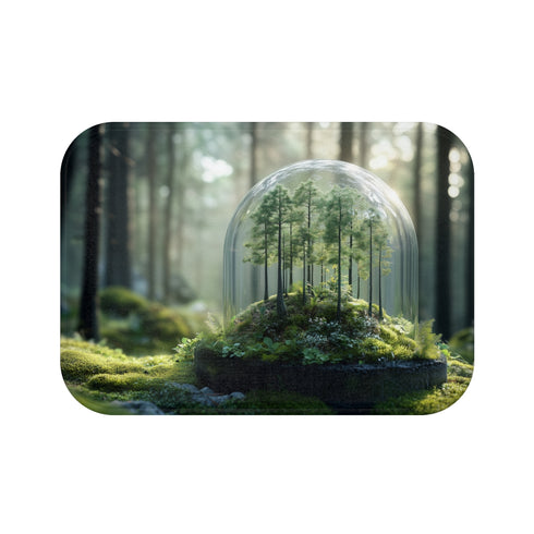 "Unique Forest-Inspired Glass Dome Bath Mat"