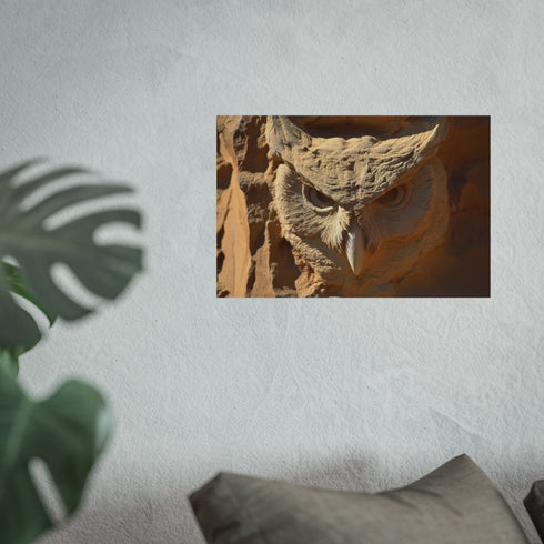 Unique Owl Face Desert Poster