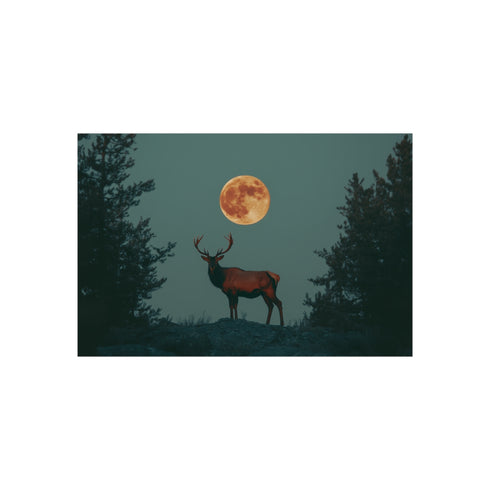 "Unique Solar Stag Moon Poster"