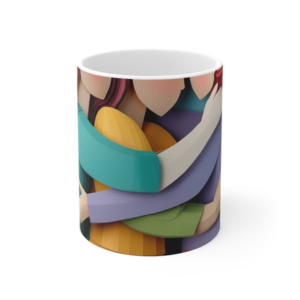 "Unity Hug Papercraft Coffee Mug"