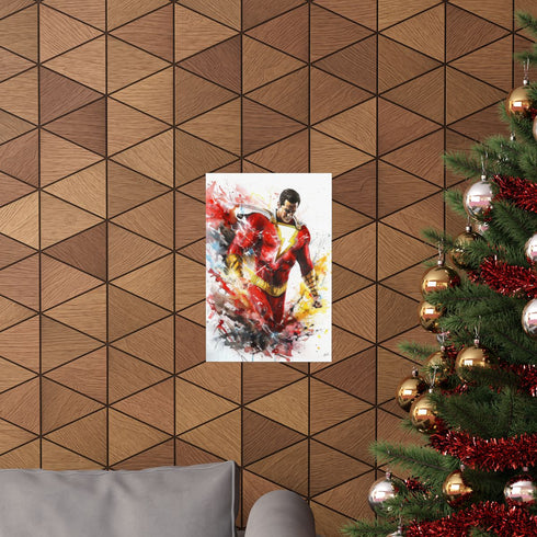 "Electrifying superhero poster on matte paper, 12" x 18" for home."