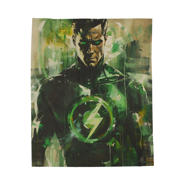 "Unleash Your Inner Hero: Green Lantern Plush Blanket"