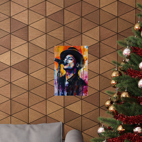 Uptown Funk Bruno Mars music poster in 12x18 matte paper.
