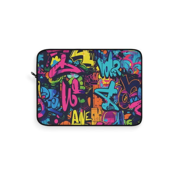 "Urban Graffiti Laptop Sleeve: Artistic Protection"