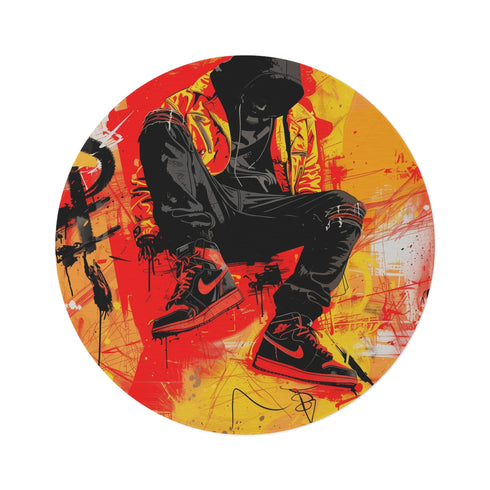 "Urban Typography Streetwear Round Rug"