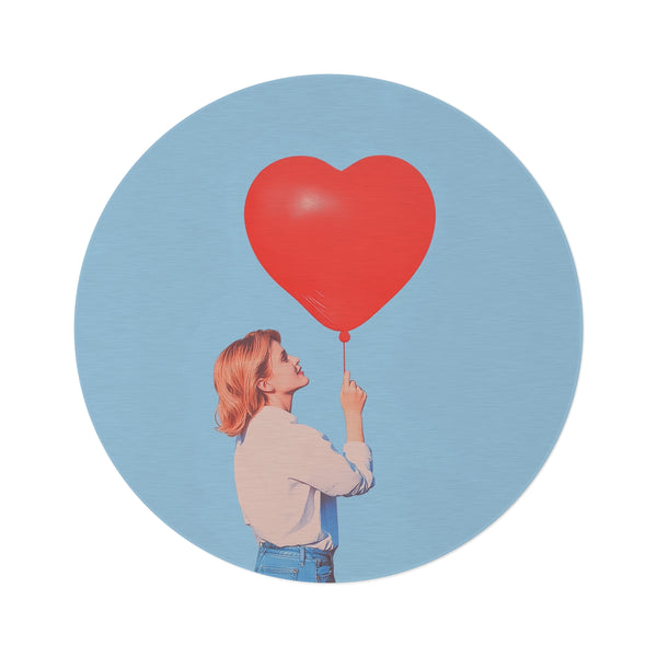 "Valentine Vibe Round Rug: Love"