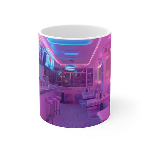 Vaporwave Diner Universe Edge Mug