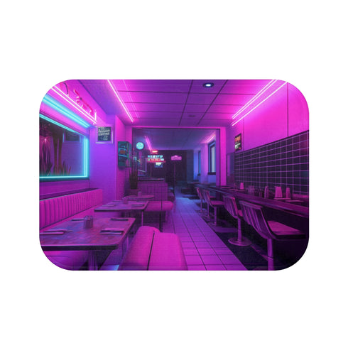 Vaporwave Diner Universe-Inspired Bath Mat
