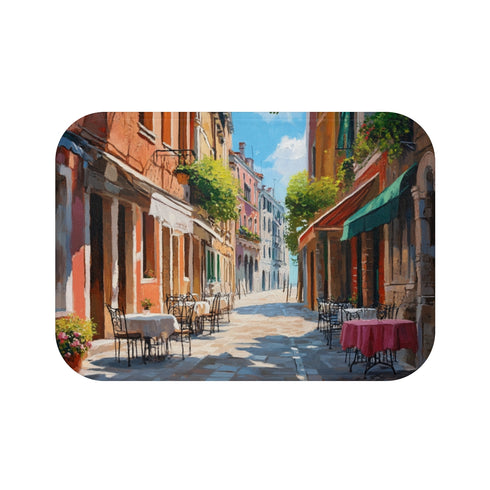 "Venice Square Painting Bath Mat"