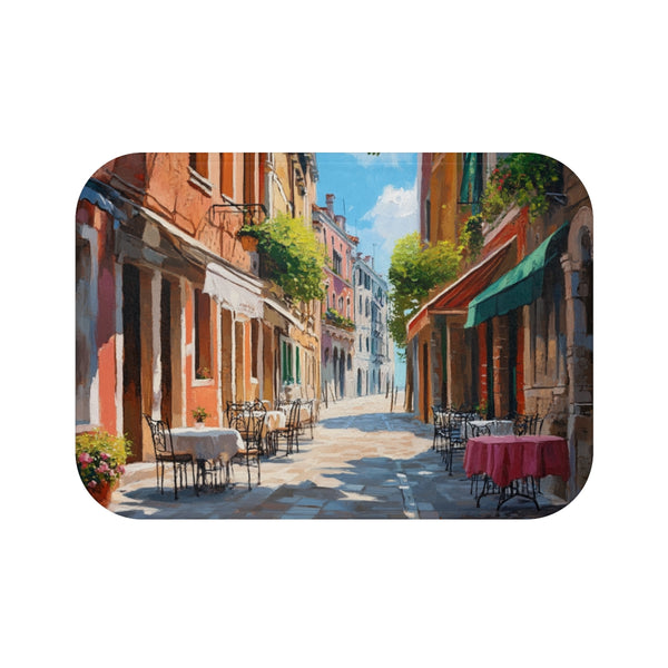 "Venice Square Painting Bath Mat"