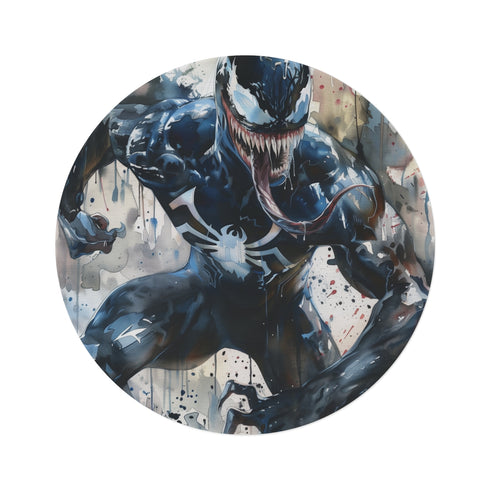 "Venom Spiderman Round Rug: Webbed Wonder"