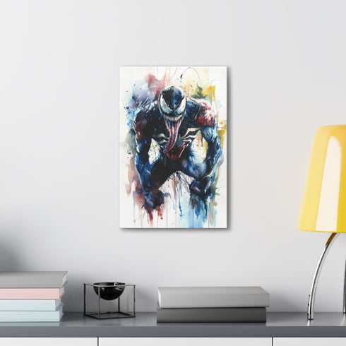 Dynamic Venomous Spiderman canvas art, 18"x12", striking print for fans.