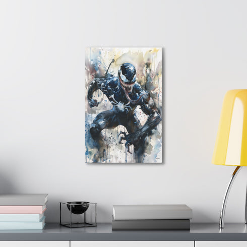 Venomous Spiderman canvas print with dark avenger design for superhero fans.