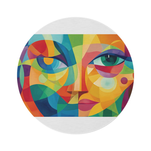 "Vibrant Abstract Emotion Round Rug"
