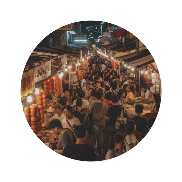 "Vibrant Asian Night Market Rug"