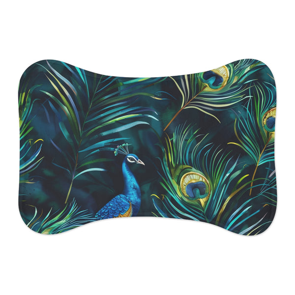 Vibrant Blue Peacock Feast Mat