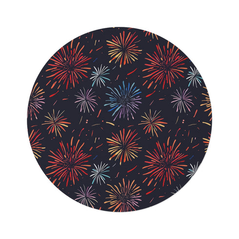 "Vibrant Celebratory Round Rug"